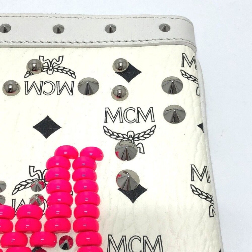 Authentic Mcm Logogram Studs Flat Pouch Clutch Ba… - image 8